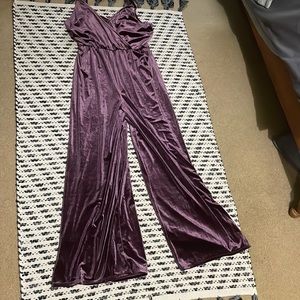 Purple Velvet jumpsuit. size M.